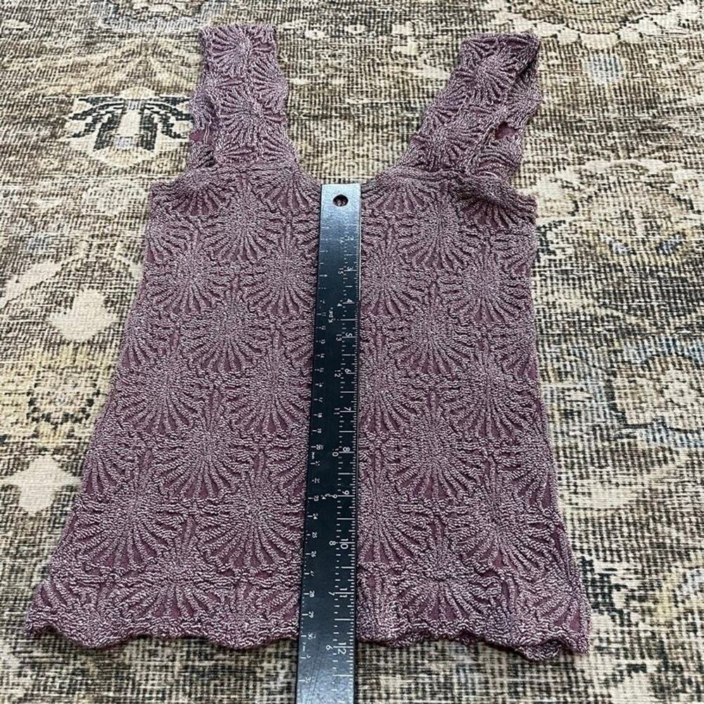 Intimately Free People Textured Knit Tank Top Mauve Purple Squareneck Womens P/S - Picture 4 of 5